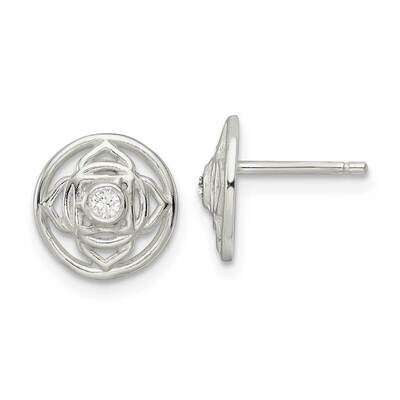 Root Chakra Filigree Post Earrings Sterling Silver Cz Diamond QE15688, MPN: QE15688, 196904153734