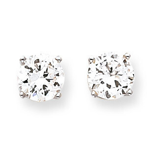 8mm Synthetic Diamond stud earrings 14k White Gold XD14WCZ, MPN: XD14WCZ, 883957087788
