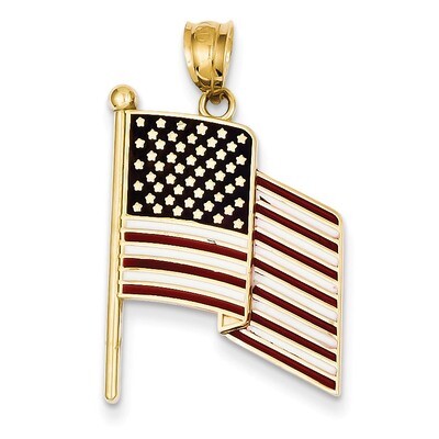 Enameled Flag Pendant 14k Gold XCH370, MPN: XCH370, 883957969374
