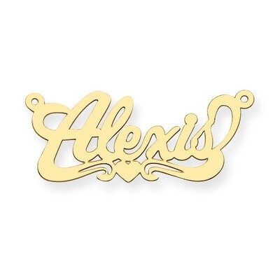 0.013 Gauge Polished Nameplate with Heart Pendant 14k Gold XNA134Y, MPN: XNA134Y, 883957342283