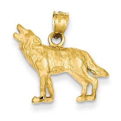 Wolf Pendant 14k Gold Diamond-cut K3331, MPN: K3331, 886774072777