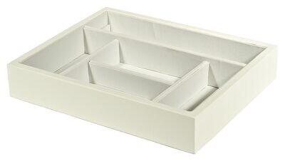 Tizo 10.25 x 8.25 Inch Sectional Wooden Valet Tray - White, MPN: NC131WHTY,
