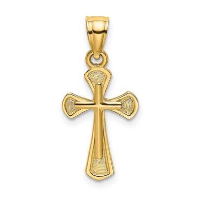 Textured Cross Charm 14k Gold Solid K8349, MPN: K8349, 637218016112
