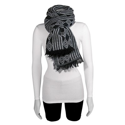 Black Grey Diamond Fashion Scarf GM13098, MPN: GM13098, 191101416491