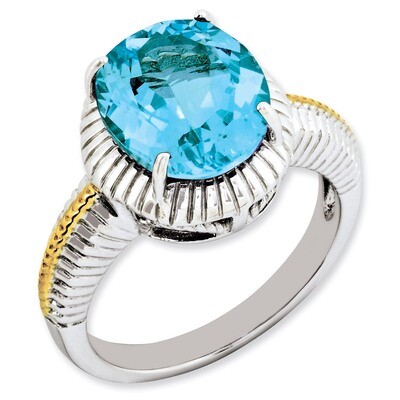 Flash Gold-plate Light Swiss Blue Topaz Ring Sterling Silver QR3172LSBT, MPN: QR3172LSBT, 883957657…