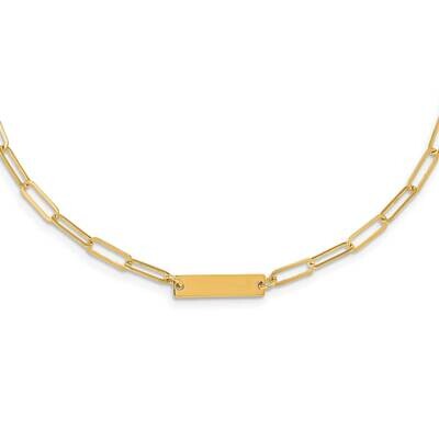 Polished Bar Necklace with 2 Inch Extender Necklace 19 Inch Sterling Silver Gold-Plated QG5983-17, …