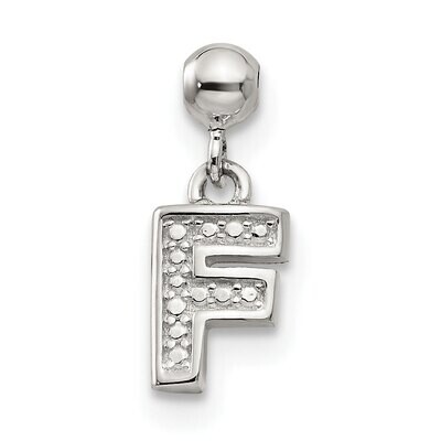 Letter F Charm Sterling Silver Dangle QMM190F, MPN: QMM190F,