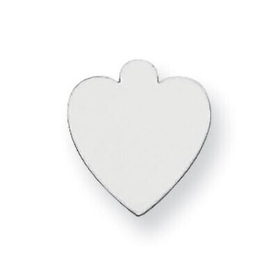 Heart Shape with Eyelet Stamping 14k White Gold WG1231, MPN: WG1231,