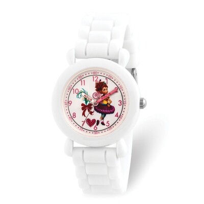 Disney Kids Fancy Nancy White Silicone Band Time Teacher Watch  XWA5881, MPN: XWA5881, 842885106497