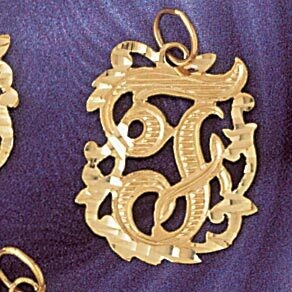 Dazzlers Jewelry Initial F Pendant Necklace Charm Bracelet in Yellow, White or Rose Gold 9557f, MPN…