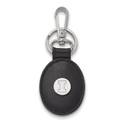 University of Illinois Black Leather Oval Key Chain Sterling Silver SS013UIL-K1, MPN: SS013UIL-K1, …