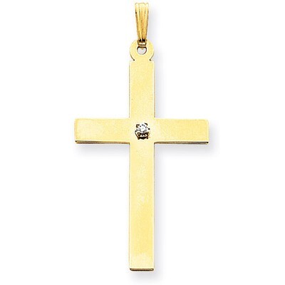 0.03ct. Diamond Cross Pendant 14k Gold Polished XR780, MPN: XR780, 883957422190