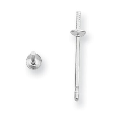 2.25mm Pearl Cup Post Earring Mounting 14k White Gold WG2652, MPN: WG2652,