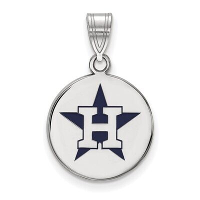 Houston Astros Medium Enamel Disc Pendant Sterling Silver SS018AST, MPN: SS018AST, 886774628288