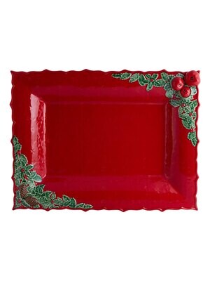 Bordallo Pinheiro Pinheiro Christmas Garland Tray 50 cm Decorated, MPN: 65019772, 5600413600528