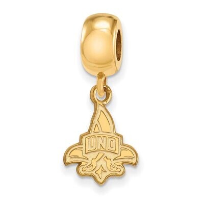 University of New Orleans Bead Charm Small Dangle Gold-plated Silver GP016UNO, MPN: GP016UNO, 88677…