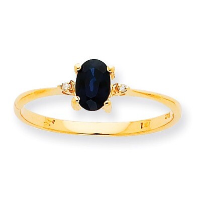 Polished Geniune Diamond &amp; Saphire Birthstone Ring 10k Gold 10XBR210, MPN: 10XBR210, 191101091728