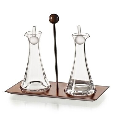Vista Alegre Village Oil &amp; Vinegar Set With Wood Base 48000630, MPN: 48000630, 0
