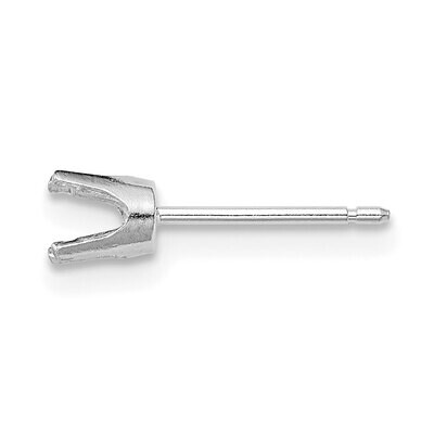 Round 4-Prong .02ct. Med. Wt. TruSeatr Post Earring Mounting 14k White Gold WG333, MPN: WG333,