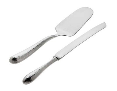 Ricci Florence Satin Hammered 2 Piece Cake Set - Server &amp; Knife, MPN: 55016, 644907550161