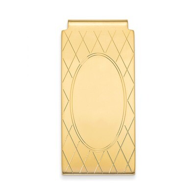 Kelly Waters Money Clip with Criss Cross &amp; Oval Center Gold-plated KW719, MPN: KW719, 191101055089