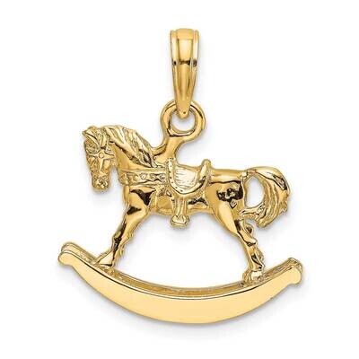 3-D Rocking Horse Charm 14k Gold Polished K6598, MPN: K6598, 637218092215