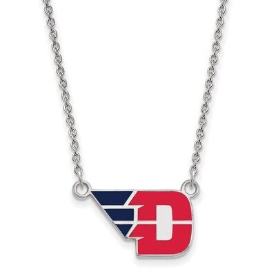 University of Dayton Small Enamel Pendant with Chain Necklace Sterling Silver SS019UD-18, MPN: SS01…