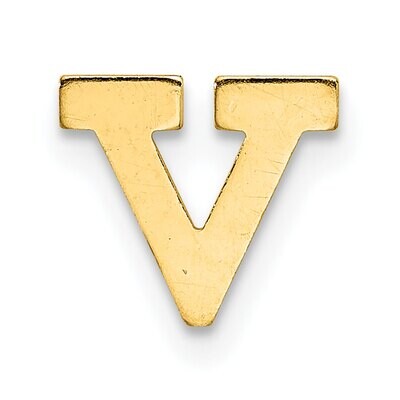 Die Struck Letter V 14k Yellow Gold YG2221V, MPN: YG2221V,