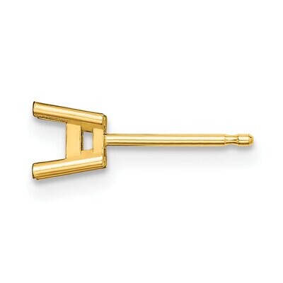 Princess 4-Prong .05ct Post Earring Mounting 14k Yellow Gold YG364, MPN: YG364,