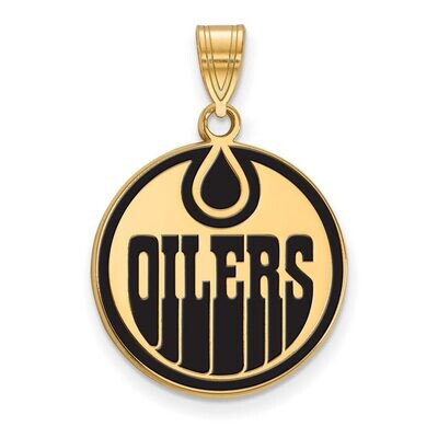 Edmonton Oilers Large Enamel Pendant Gold-plated Silver GP009OIL, MPN: GP009OIL, 886774741864