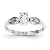 White Topaz Diamond Ring 14k White Gold Genuine XBS303, MPN: XBS303, 883957570693