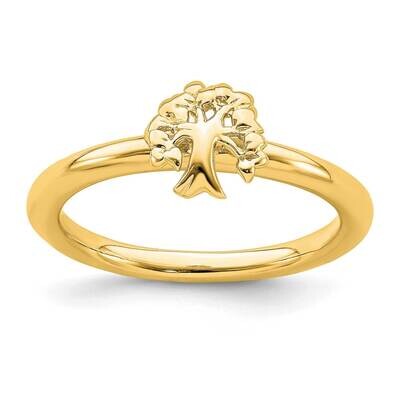 Yellow-plated Tree Ring Sterling Silver QSK1976, MPN: QSK1976, 191101723476