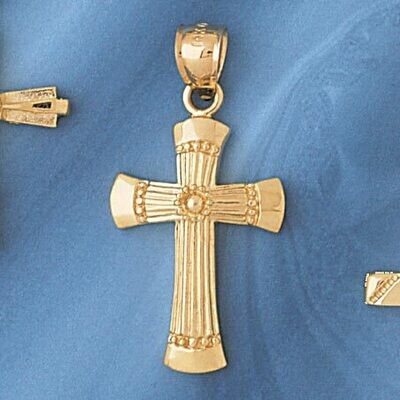 Dazzlers Jewelry Cross Pendant Necklace Charm Bracelet in Yellow, White or Rose Gold 8066, MPN: DZ-…