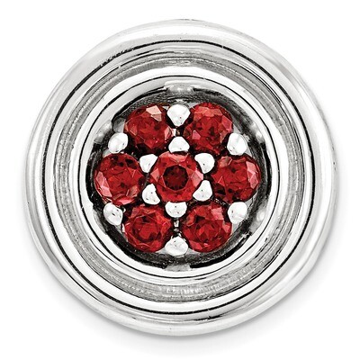 Polished Garnet Chain Slide Sterling Silver Small QSK1720, MPN: QSK1720, 886774640365