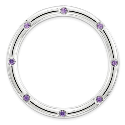 Polished Amethyst Chain Slide Sterling Silver Large QSK1787, MPN: QSK1787, 886774642345