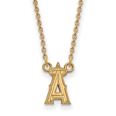 Los Angeles Angels Small Pendant with Chain Necklace Gold-plated Silver GP006ANG-18, MPN: GP006ANG-…