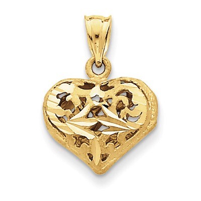 Fancy Heart Charm 14k Gold C207, MPN: C207, 886774088396