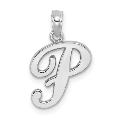 P Script Initial Charm 14k White Gold Polished K6422WP, MPN: K6422WP, 196904090237