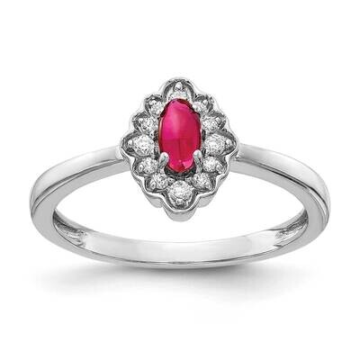 Cabochon Ruby Ring 14k White Gold Diamond RM4033-RU-025-WA, MPN: RM4033-RU-025-WA, 883957551081