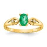 Emerald Diamond Ring 14k Gold XBS592, MPN: XBS592, 196904022146