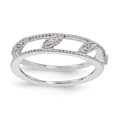 Diamond Jacket Ring - Sterling Silver Rhodium-plated QSK1599, MPN: QSK1599, 886774214061
