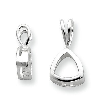Trillion 4.0mm Back Set Fixed Bail Pendant Sterling Silver SS3279, MPN: SS3279,