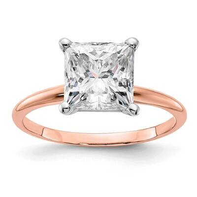 2 1/2ct. 7.5mm G H I True Light Princess Moissanite Solitaire Ring 14k Rose Gold RGSH15P-16MT, MPN:…
