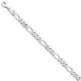 8mm Hand-Polished Figaro Link Chain 24 Inch 14k White Gold WLK108-24, MPN: WLK108-24, 191101654985