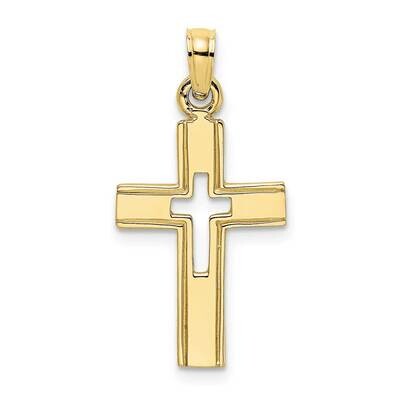 Cut-Out Cross Charm 10k Gold Polished 10K8517, MPN: 10K8517,