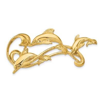 Fits Up To 6Mm 8Mm Fancy Dolphin Slide 14k Gold Polished D1020, MPN: D1020, 196904082409