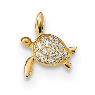 Childrens CZ Diamond Sea Turtle Chain Slide 14k Gold YC1298, MPN: YC1298, 883957834238