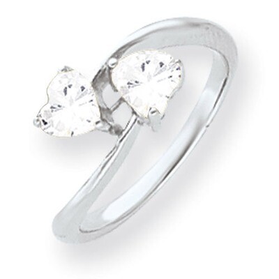 5mm Heart Cubic Zirconia Ring 14k white Gold Y4585CZ Diamond, MPN: Y4585CZ, 883957450711