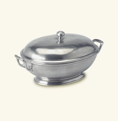 Match Pewter Footed Oval Tureen With Handles a585.0, MPN: a585.0,