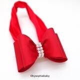 Baby Headband Red Big Bow Headband Christmas Headband Red Baby Headband Unique Baby Headband Newbor…